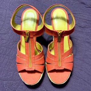 Michael Kors Berkley Wedge Sandals Size 10